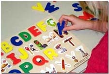 student learning the alphabet