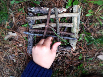 building with sticks