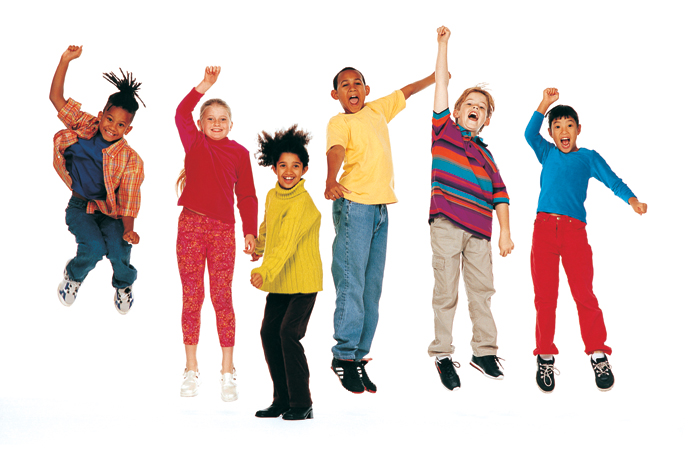 Group of Child Jumping