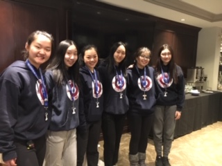 Girls Curling Team with Silver Medals