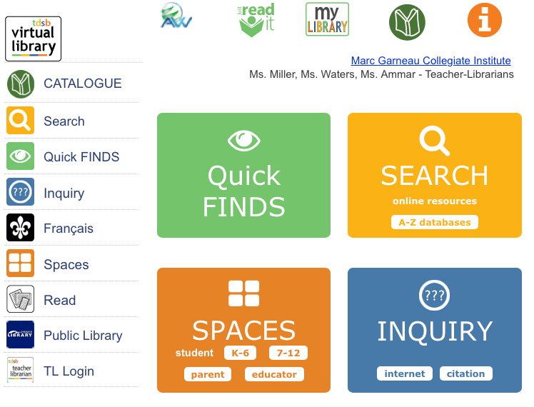 Image of the MGCI Virtual Library Landing Page