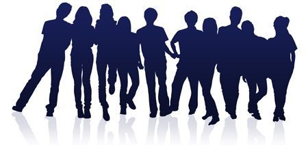 Graphic Silhouette of Teens