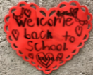 Welcome back to school red heart