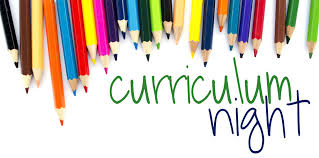 Pencil crayons with the words "curriculum night"