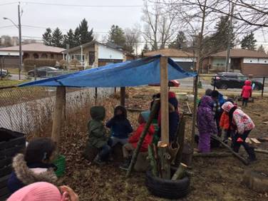 students at a playground