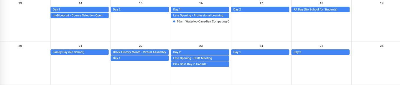 Next Two Weeks Feb 14