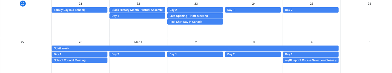 Week of Feb 20, 2022