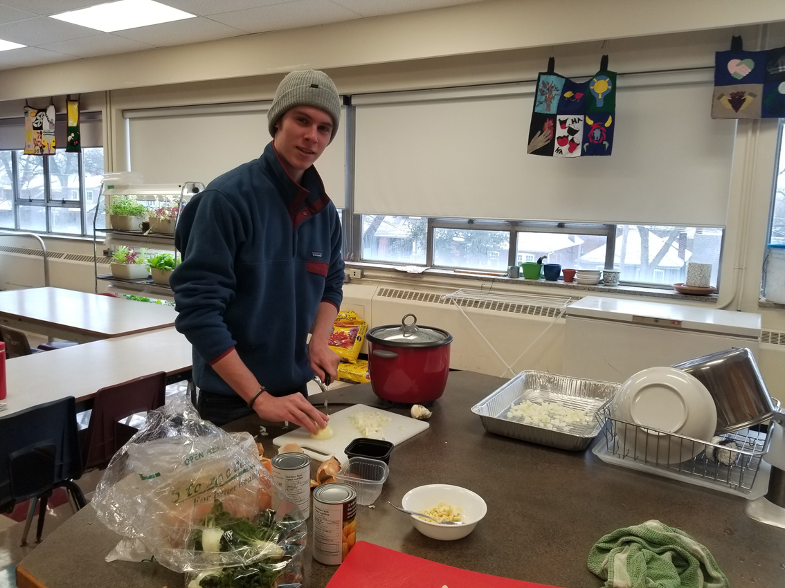 Lunch time! Each Wednesday features a home cooked meal organized by staff. Sometimes students help out! (Thanks Quinn!) Open Gallery