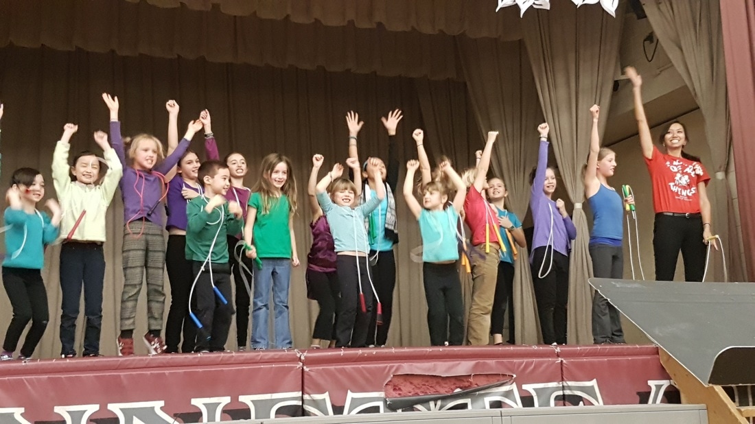 "Gooo JJs!" 
Junior Jumpers perform at our School Concert. 
(*Primary and Junior students). Open Gallery
