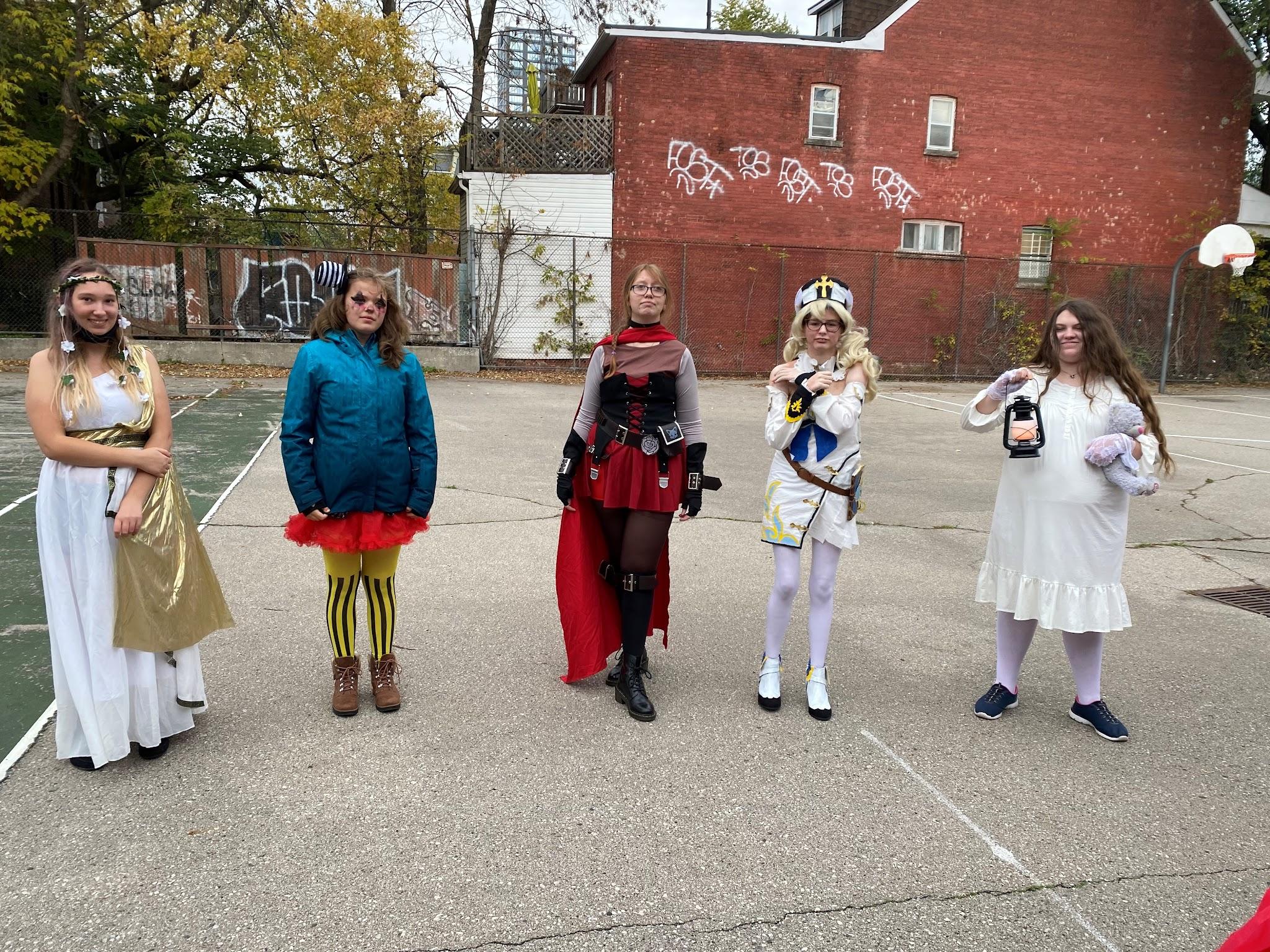 Students in various costumes. Open Gallery