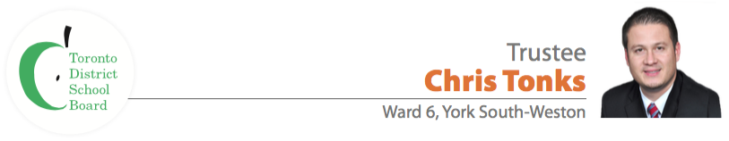 An image of Toronto District School Board Trustee Chris Tonks of Ward 6, York South-Weston