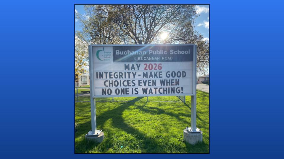 May 2026 Integrity Value Sign