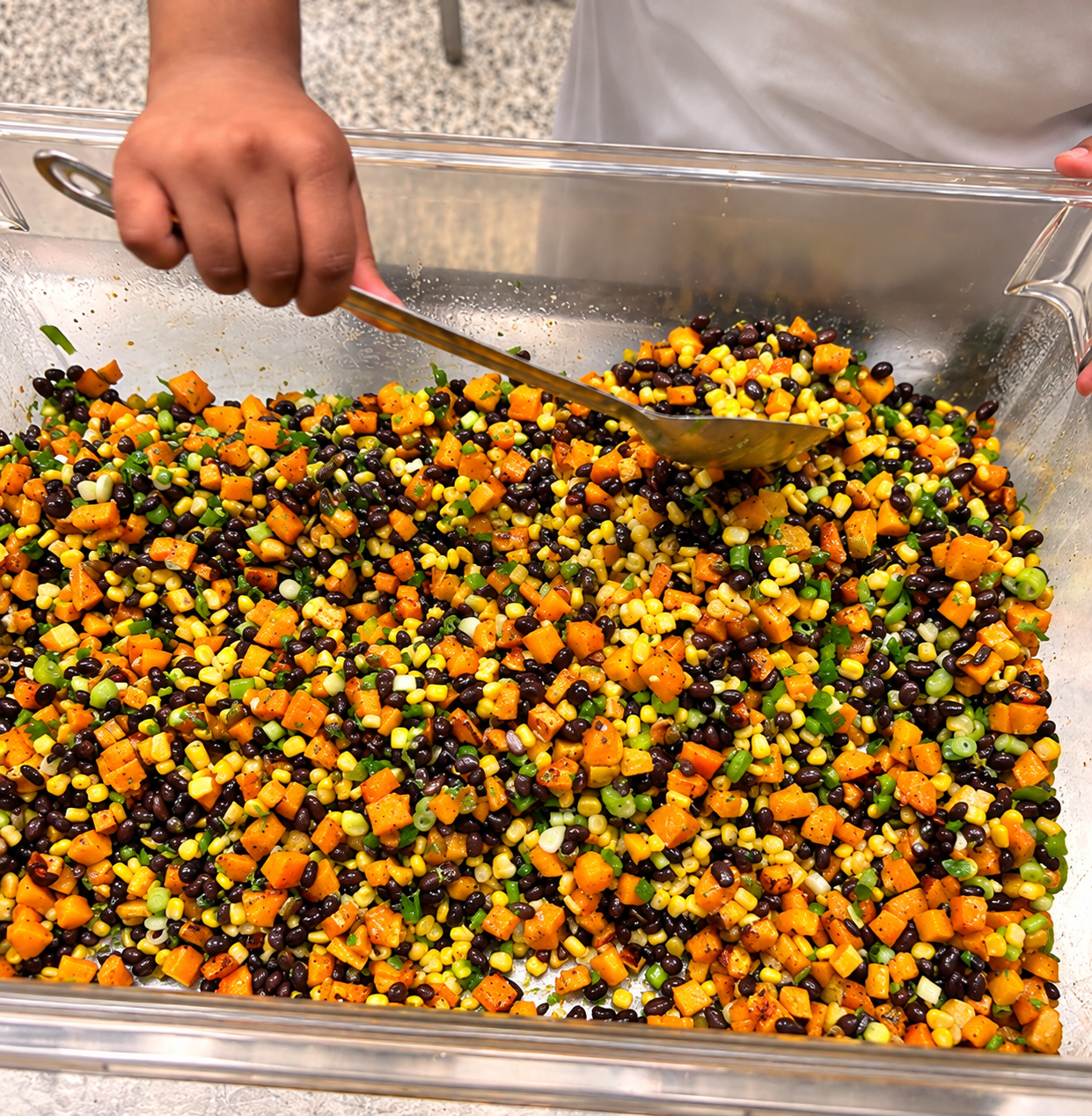 Fresh vegetables prepared through the CALC Food Program