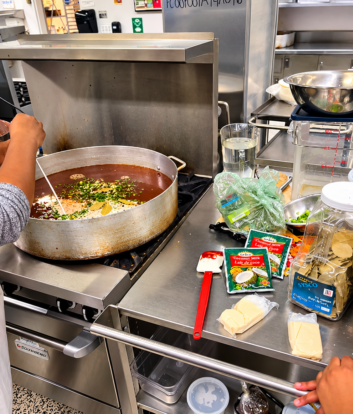 Meal preparation in the CALC kitchen