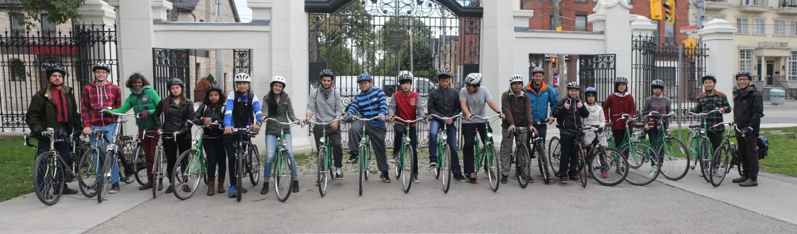International Students & English Language Learners on bikes