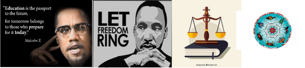 Picture banner of Malcom X and Dr. Martin Luther King Jr.