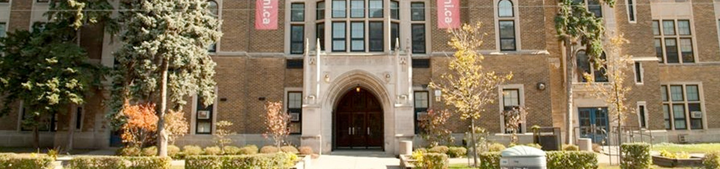 Large landscape banner Image featuring the grand Art Deco style of Northern Secondary School’s façade