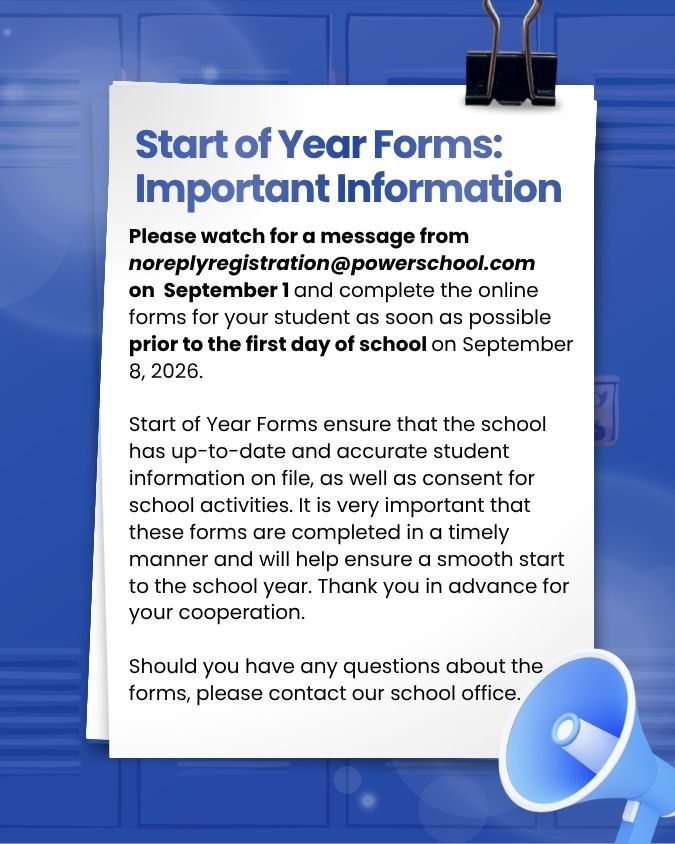 check email for TDSB start of year forms