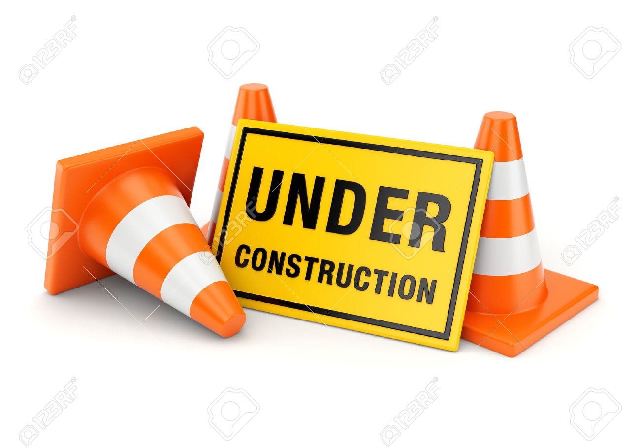 41967693-yellow-under-construction-sign-and-three-orange-traffic-cones-isolated-on-white-background