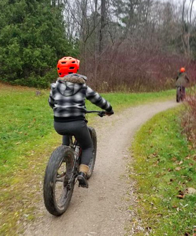 biking on trails