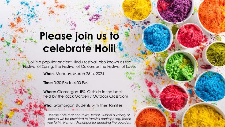 Glamorgan Holi Celebration Invitation