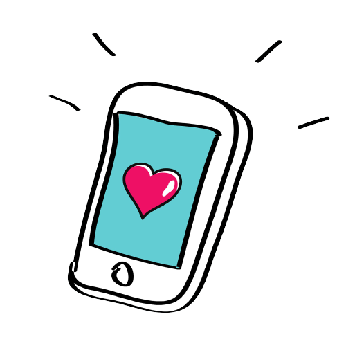 smartphone with a heart