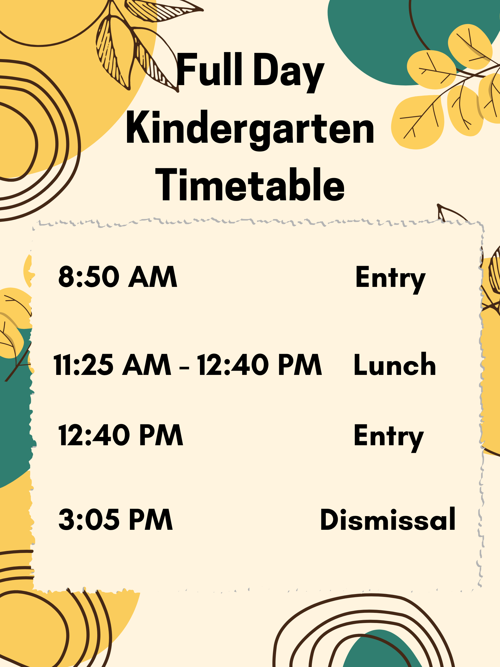 The Kindergarten School Day