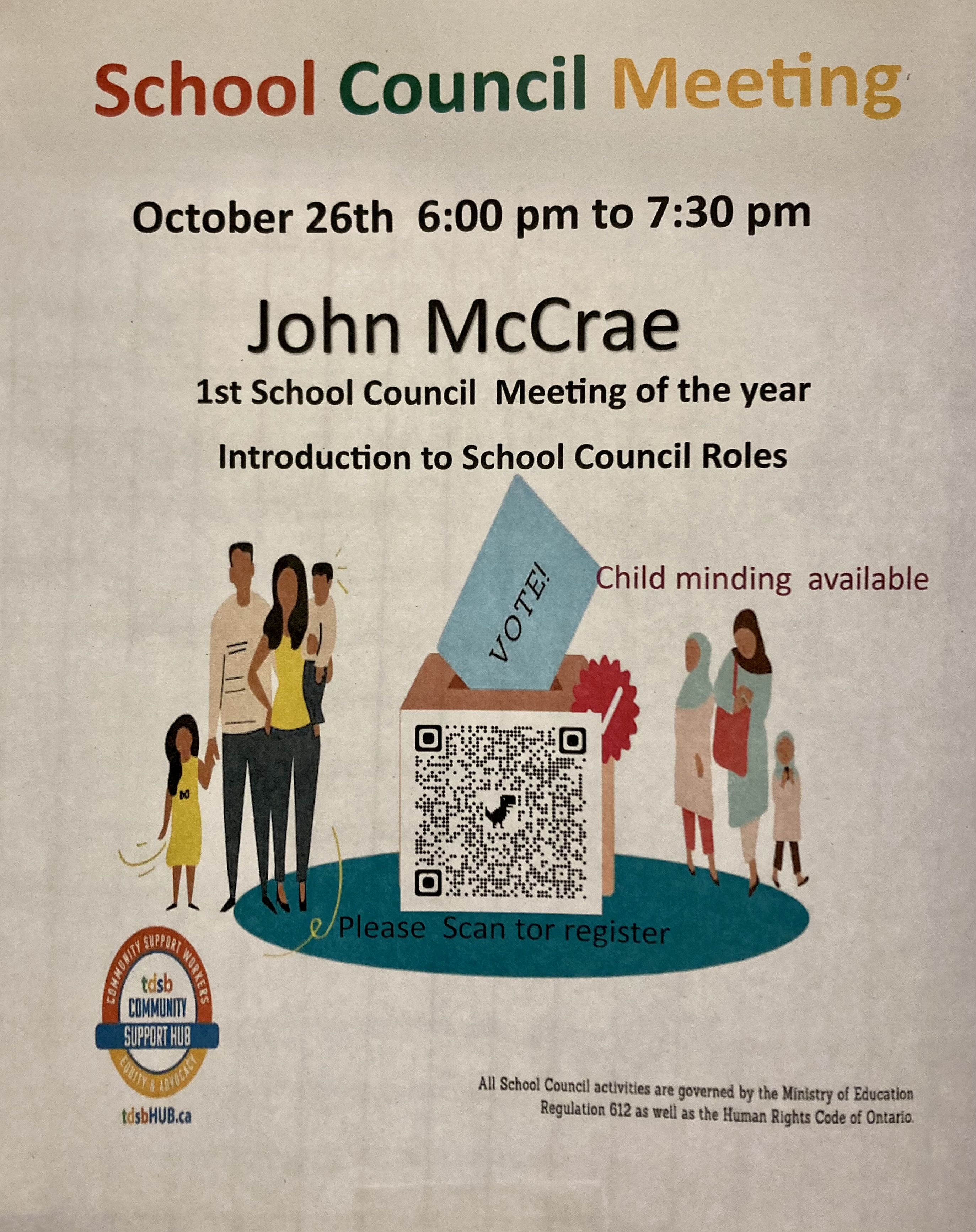School Council Meeting October 26