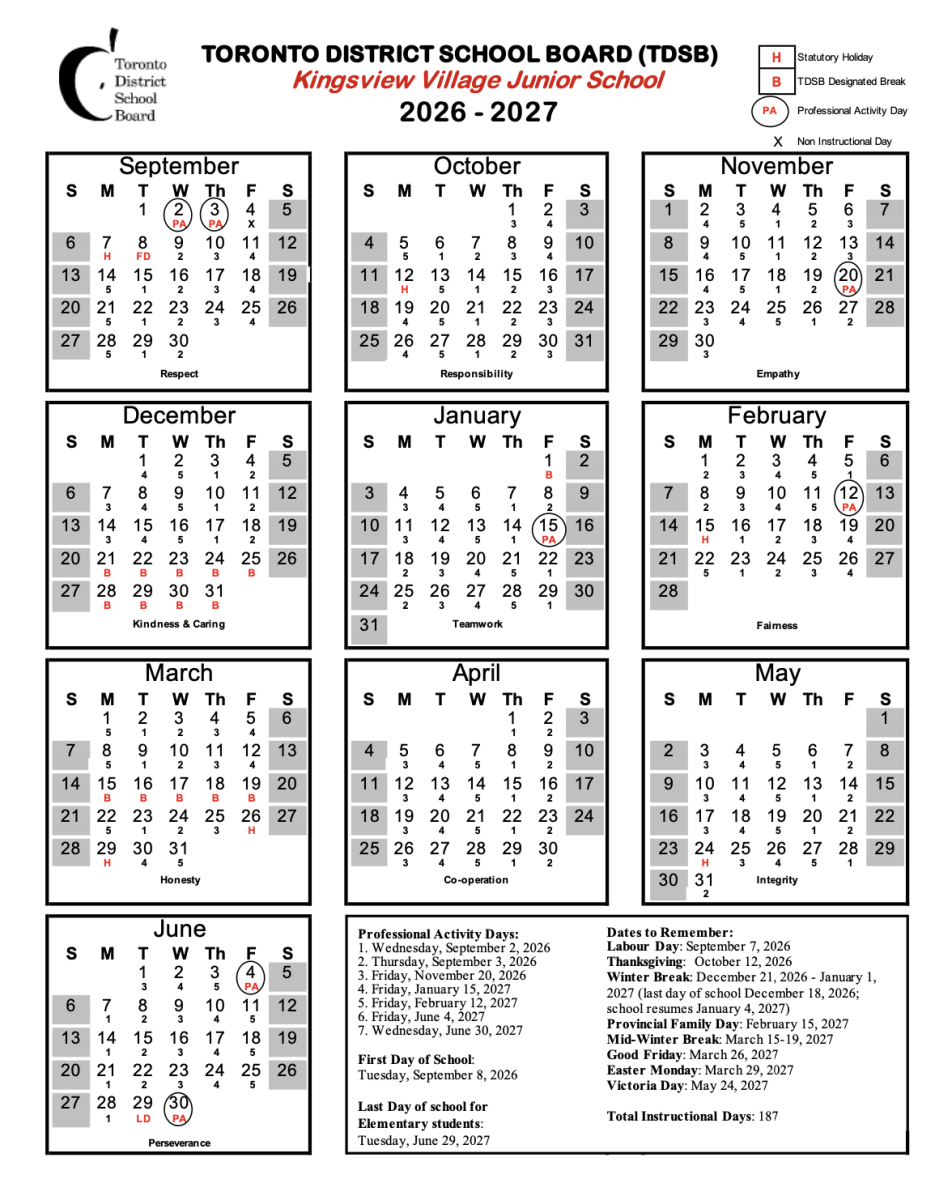 2026-27 (5 Day Cycle) Calendar