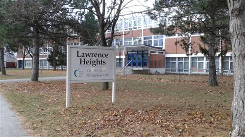 Front view of Lawrence Heights school