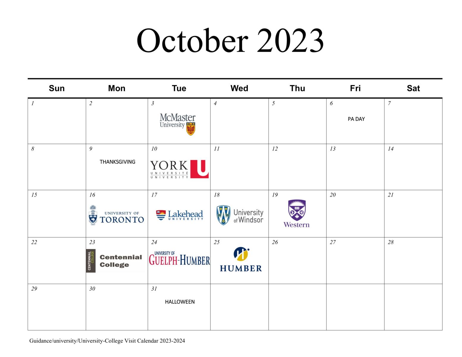 October university virtual information sessions