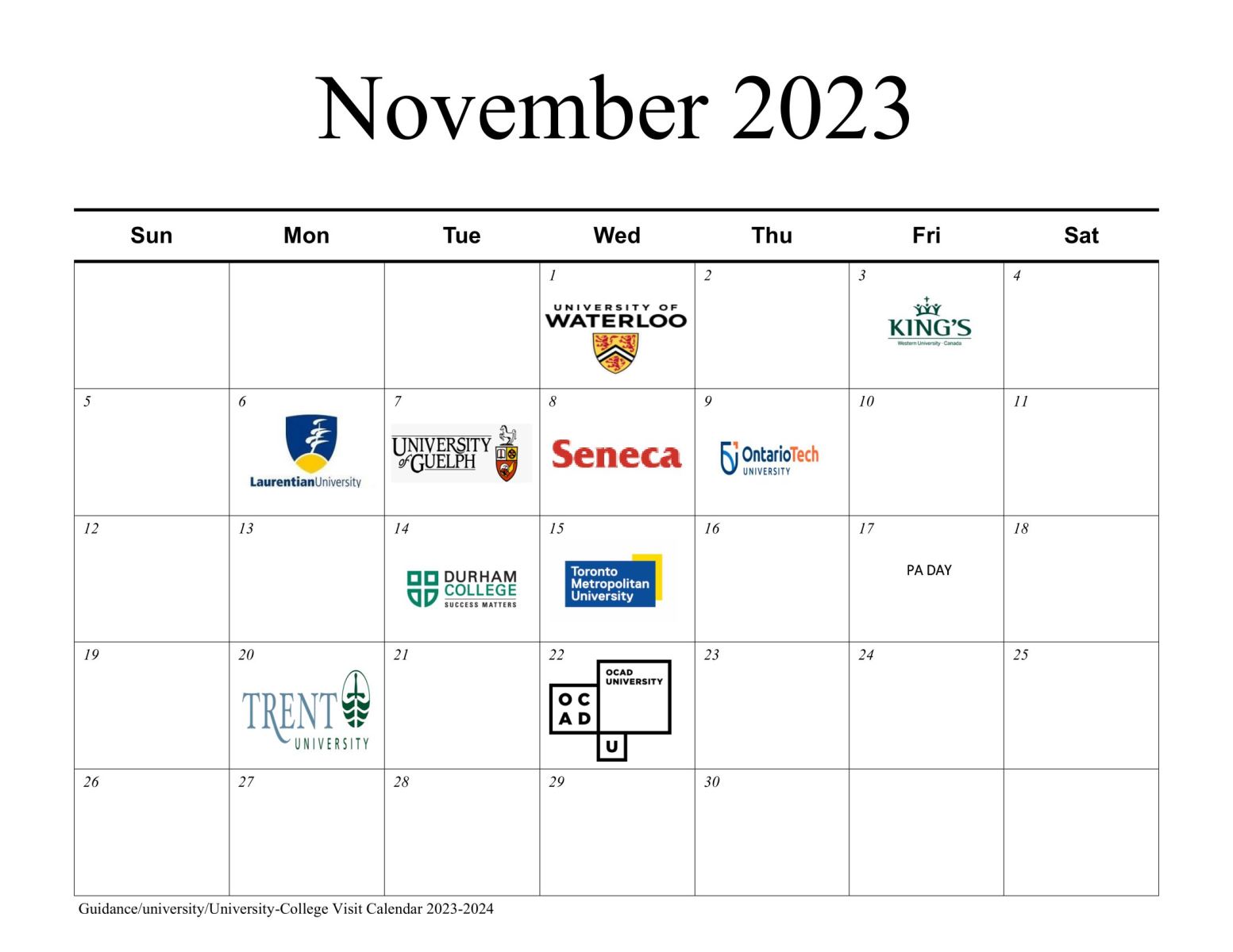 November university virtual information sessions