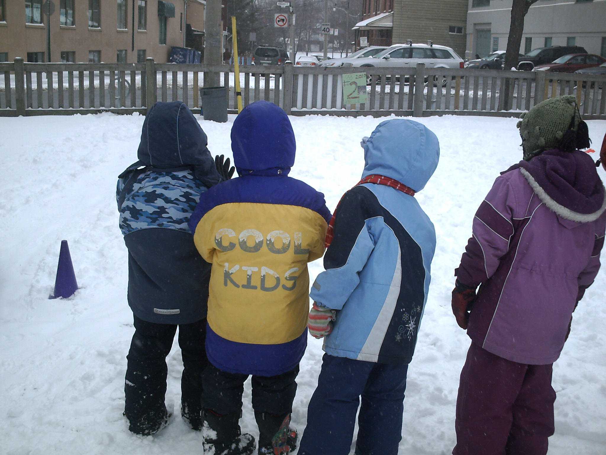 children with snow