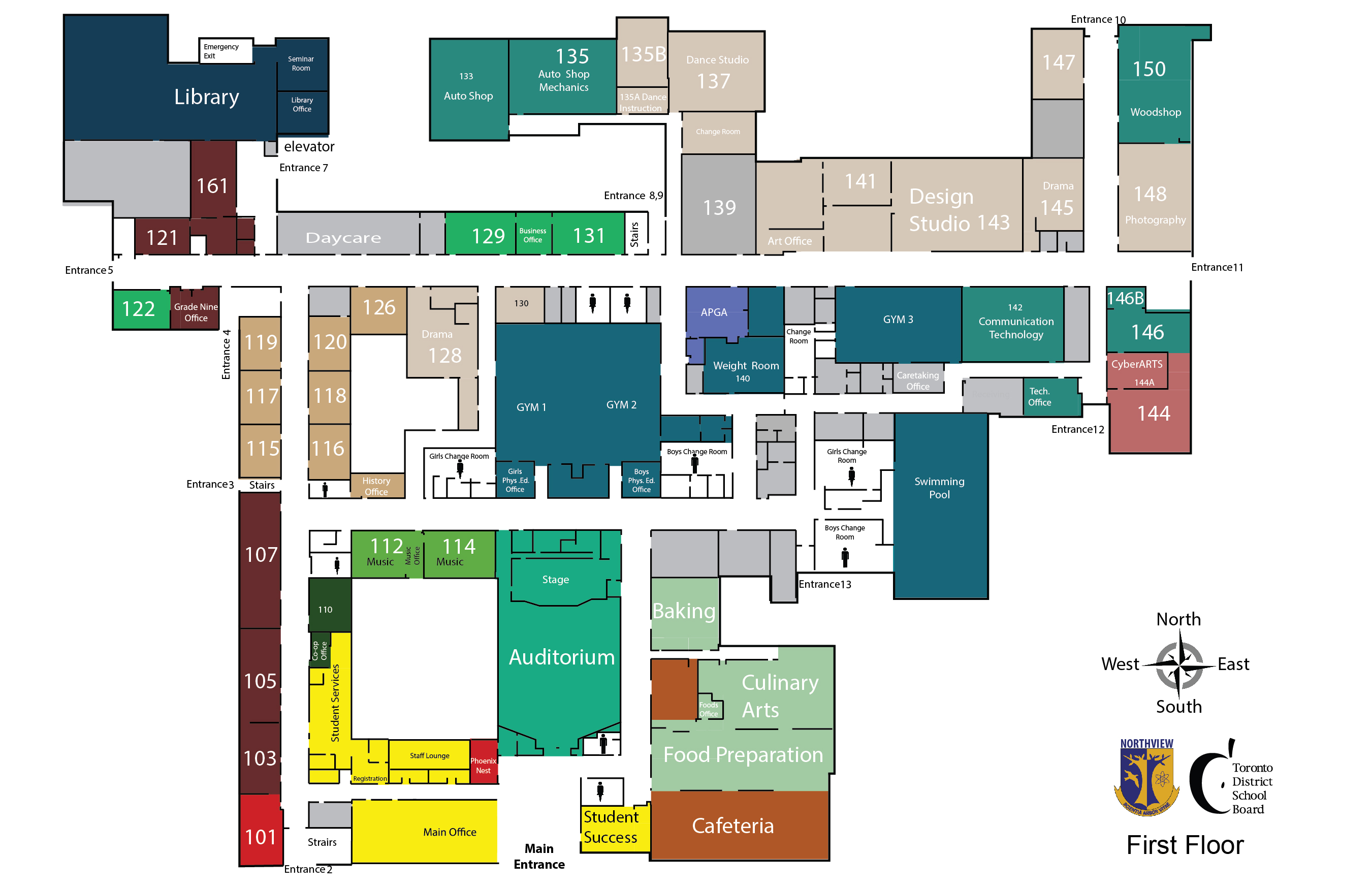 High School Building Map