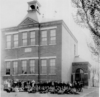 Front view of Norway Junior public school in the old day