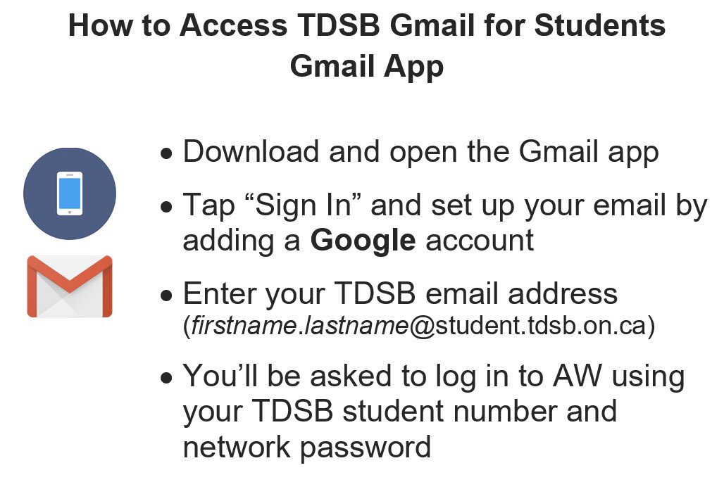 Instructions on accessing email