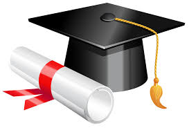 clip art image of a cap and diploma