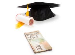 Scholarship photo banner of money and cap