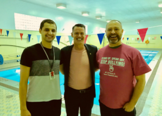 photo of instructors at the school pool