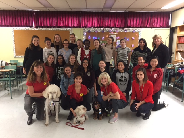 Girls group therapy Dogs session