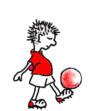 A child plays with ball