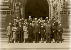 Officers and members of the Canada Council. Parliament Hill, Ottawa, April 30, 1957 (MacMillan - front row, third from left).