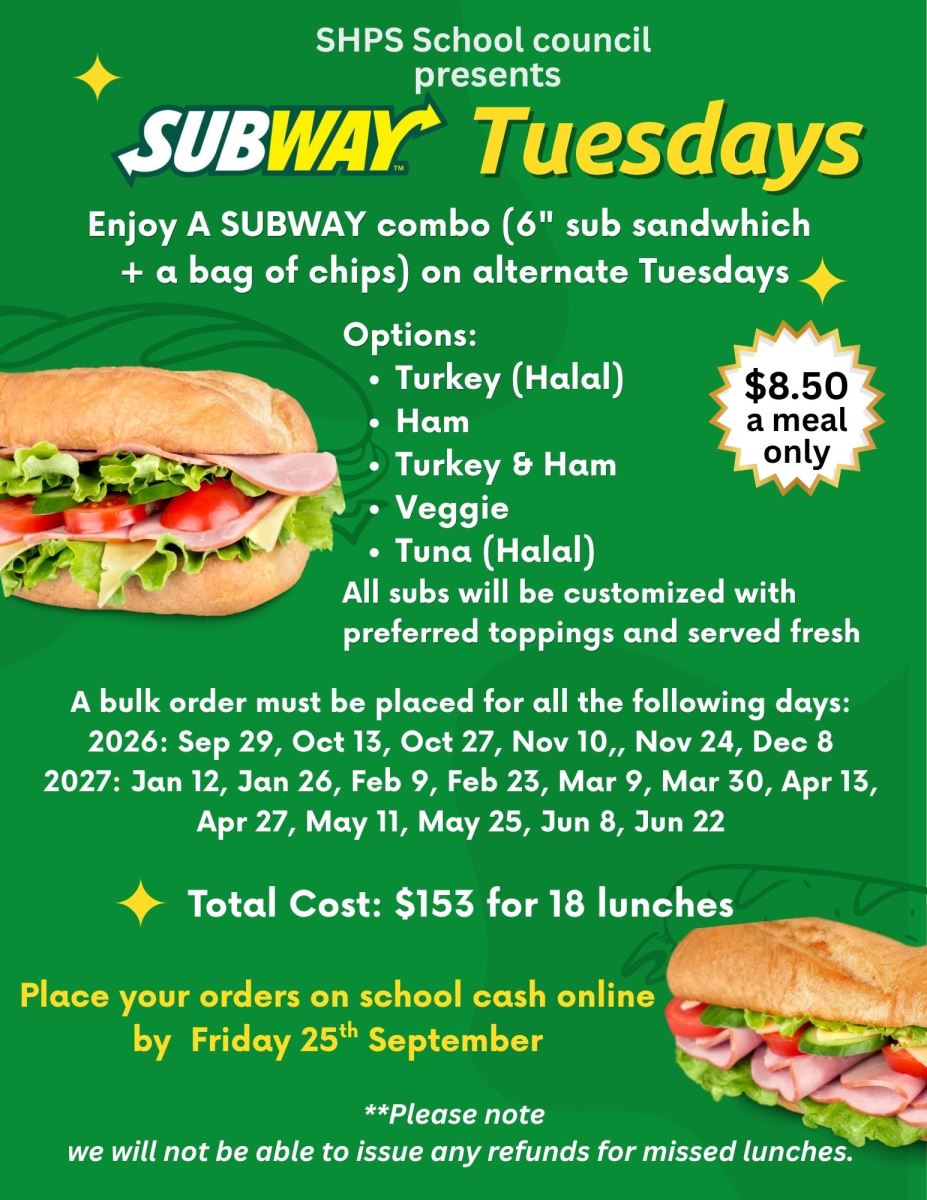 Subway Lunch poster with dates and prices