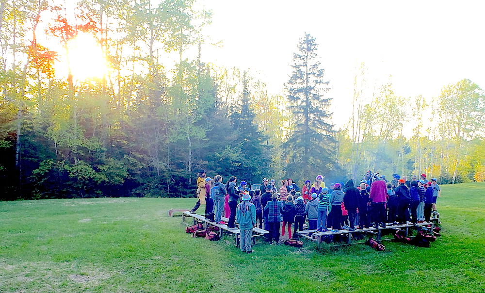 Campfire pit and group