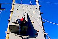 A students climbing on our climbing wall
