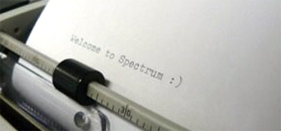 welcome to spectrum typewriter image