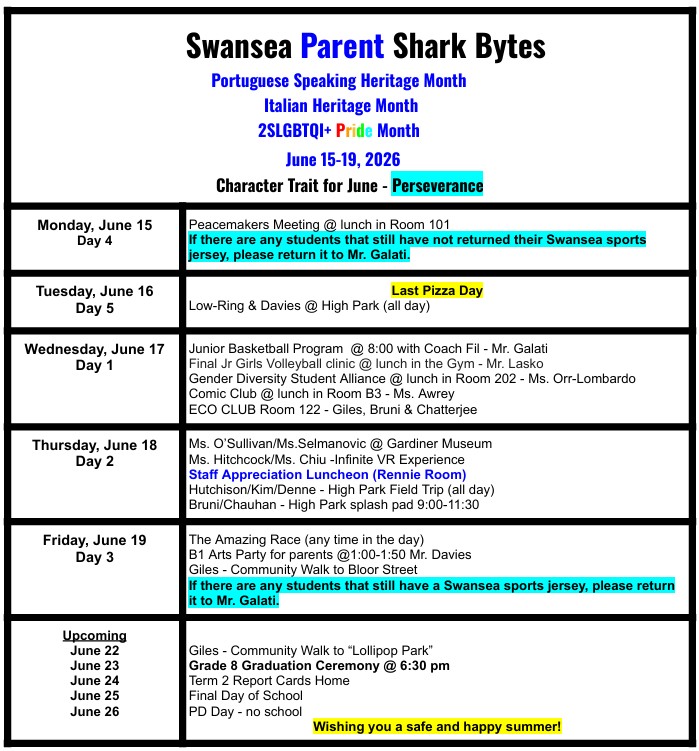 Parent Shark Bytes June 15-19
