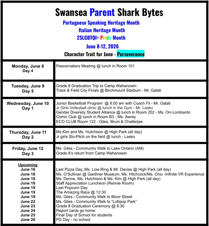 Parent Shark Bytes June 8-12