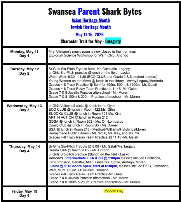 Parent Shark Bytes may 11-15