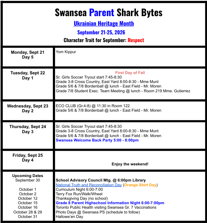 Parent Shark Bytes Sept 21-25